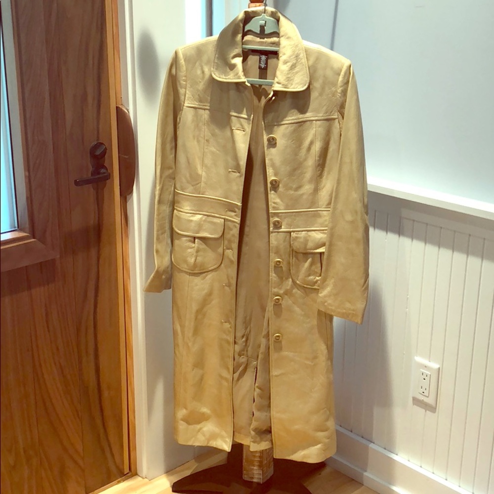 Gold leather coat